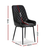 Darrahopens Furniture > Dining > Kitchen & Dining Chairs Artiss 4x Dining Chairs Retro PU Leather Kitchen Lounge Cafe Accent Chair Black