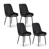 Darrahopens Furniture > Dining > Kitchen & Dining Chairs Artiss 4x Dining Chairs Retro PU Leather Kitchen Lounge Cafe Accent Chair Black