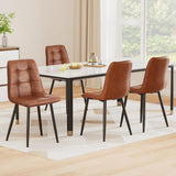 Darrahopens Furniture > Dining > Kitchen & Dining Chairs Artiss 4x Dining Chairs Retro PU Leather Kitchen Lounge Cafe Accent Chair Brown