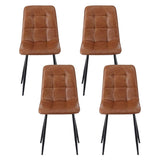 Darrahopens Furniture > Dining > Kitchen & Dining Chairs Artiss 4x Dining Chairs Retro PU Leather Kitchen Lounge Cafe Accent Chair Brown