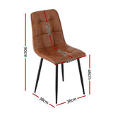 Darrahopens Furniture > Dining > Kitchen & Dining Chairs Artiss 4x Dining Chairs Retro PU Leather Kitchen Lounge Cafe Accent Chair Brown