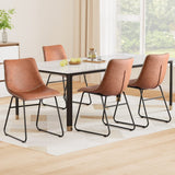 Darrahopens Furniture > Dining > Kitchen & Dining Chairs Artiss 4x Dining Chairs Retro PU Leather Kitchen Lounge Cafe Accent Chair Brown