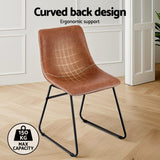Darrahopens Furniture > Dining > Kitchen & Dining Chairs Artiss 4x Dining Chairs Retro PU Leather Kitchen Lounge Cafe Accent Chair Brown