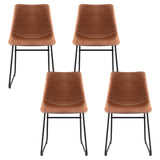 Darrahopens Furniture > Dining > Kitchen & Dining Chairs Artiss 4x Dining Chairs Retro PU Leather Kitchen Lounge Cafe Accent Chair Brown