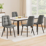 Darrahopens Furniture > Dining > Kitchen & Dining Chairs Artiss 4x Dining Chairs Retro PU Leather Kitchen Lounge Cafe Accent Chair Grey