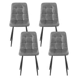 Darrahopens Furniture > Dining > Kitchen & Dining Chairs Artiss 4x Dining Chairs Retro PU Leather Kitchen Lounge Cafe Accent Chair Grey