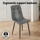 Darrahopens Furniture > Dining > Kitchen & Dining Chairs Artiss 4x Dining Chairs Retro PU Leather Kitchen Lounge Cafe Accent Chair Grey