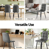 Darrahopens Furniture > Dining > Kitchen & Dining Chairs Artiss 4x Dining Chairs Retro PU Leather Kitchen Lounge Cafe Accent Chair Grey