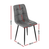 Darrahopens Furniture > Dining > Kitchen & Dining Chairs Artiss 4x Dining Chairs Retro PU Leather Kitchen Lounge Cafe Accent Chair Grey
