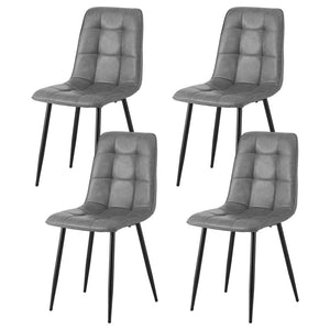 Darrahopens Furniture > Dining > Kitchen & Dining Chairs Artiss 4x Dining Chairs Retro PU Leather Kitchen Lounge Cafe Accent Chair Grey