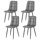 Darrahopens Furniture > Dining > Kitchen & Dining Chairs Artiss 4x Dining Chairs Retro PU Leather Kitchen Lounge Cafe Accent Chair Grey