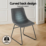 Darrahopens Furniture > Dining > Kitchen & Dining Chairs Artiss 4x Dining Chairs Retro PU Leather Kitchen Lounge Cafe Accent Chair Grey