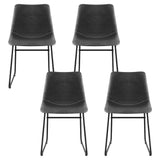 Darrahopens Furniture > Dining > Kitchen & Dining Chairs Artiss 4x Dining Chairs Retro PU Leather Kitchen Lounge Cafe Accent Chair Grey