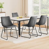 Darrahopens Furniture > Dining > Kitchen & Dining Chairs Artiss 4x Dining Chairs Retro PU Leather Kitchen Lounge Cafe Accent Chair Grey