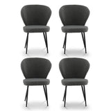 Darrahopens Furniture > Dining > Kitchen & Dining Chairs Artiss 4x Dining Chairs Sherpa Boucle Wing Back Grey