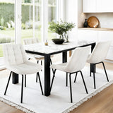 Darrahopens Furniture > Dining > Kitchen & Dining Chairs Artiss 4x Dining Chairs Velvet Tufted Kitchen Lounge Cafe Accent Chair Beige