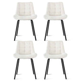 Artiss 4x Dining Chairs Velvet Tufted Kitchen Lounge Cafe Accent Chair Beige