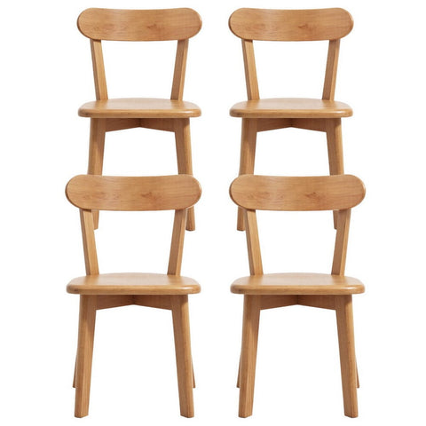 Darrahopens Furniture > Dining > Kitchen & Dining Chairs Artiss 4x Dining Chairs Wooden Kitchen Accent Chair Cafe Lounge Rubber Wood