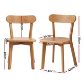 Darrahopens Furniture > Dining > Kitchen & Dining Chairs Artiss 4x Dining Chairs Wooden Kitchen Accent Chair Cafe Lounge Rubber Wood