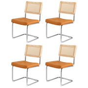 Darrahopens Furniture > Dining > Kitchen & Dining Chairs Artiss Dining Chairs Set of 4 PU Leather Rattan Cantilever Brown