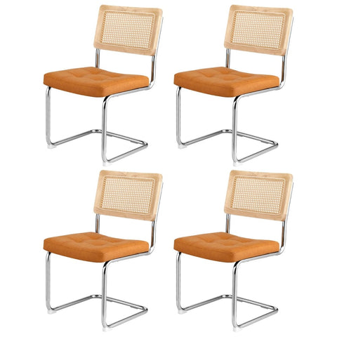 Darrahopens Furniture > Dining > Kitchen & Dining Chairs Artiss Dining Chairs Set of 4 PU Leather Rattan Cantilever Brown