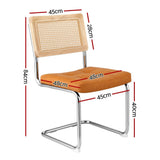 Darrahopens Furniture > Dining > Kitchen & Dining Chairs Artiss Dining Chairs Set of 4 PU Leather Rattan Cantilever Brown