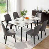 Darrahopens Furniture > Dining > Kitchen & Dining Chairs Artiss Dining Chairs Set of 6 Linen Fabric Grey