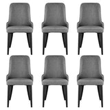 Darrahopens Furniture > Dining > Kitchen & Dining Chairs Artiss Dining Chairs Set of 6 Linen Fabric Grey
