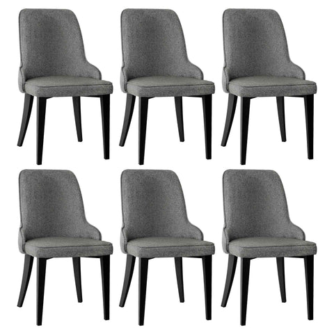 Darrahopens Furniture > Dining > Kitchen & Dining Chairs Artiss Dining Chairs Set of 6 Linen Fabric Grey