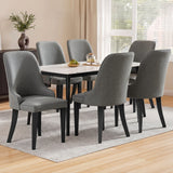 Darrahopens Furniture > Dining > Kitchen & Dining Chairs Artiss Dining Chairs Set of 6 Linen Fabric Grey