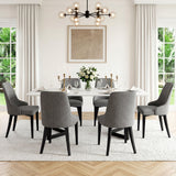 Darrahopens Furniture > Dining > Kitchen & Dining Chairs Artiss Dining Chairs Set of 6 Linen Fabric Grey