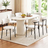 Darrahopens Furniture > Dining > Kitchen & Dining Chairs Artiss Dining Chairs Set of 6 Sherpa Boucle White