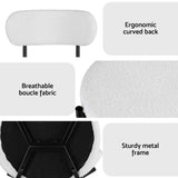 Darrahopens Furniture > Dining > Kitchen & Dining Chairs Artiss Dining Chairs Set of 6 Sherpa Boucle White