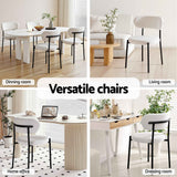 Darrahopens Furniture > Dining > Kitchen & Dining Chairs Artiss Dining Chairs Set of 6 Sherpa Boucle White
