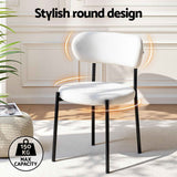 Darrahopens Furniture > Dining > Kitchen & Dining Chairs Artiss Dining Chairs Set of 6 Sherpa Boucle White