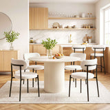 Darrahopens Furniture > Dining > Kitchen & Dining Chairs Artiss Dining Chairs Set of 6 Sherpa Boucle White