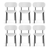 Darrahopens Furniture > Dining > Kitchen & Dining Chairs Artiss Dining Chairs Set of 6 Sherpa Boucle White