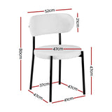Darrahopens Furniture > Dining > Kitchen & Dining Chairs Artiss Dining Chairs Set of 6 Sherpa Boucle White