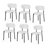 Darrahopens Furniture > Dining > Kitchen & Dining Chairs Artiss Dining Chairs Set of 6 Sherpa Boucle White