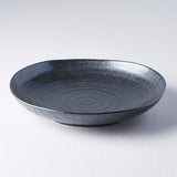 Darrahopens Furniture > Dining > Kitchen & Dining Chairs Dinner Plate Organic Shape 23cm Kanso Matt Black Glaze
