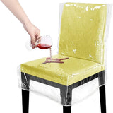 Darrahopens Furniture > Dining > Kitchen & Dining Chairs Elastic PVC Dining Chair Cushion Cover Universal Seat Protector with Backrest