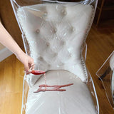 Darrahopens Furniture > Dining > Kitchen & Dining Chairs Elastic PVC Dining Chair Cushion Cover Universal Seat Protector with Backrest