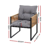 Darrahopens Furniture > Dining > Kitchen & Dining Chairs Gardeon 2PC Outdoor Dining Chair Wicker Patio Armchair Cushion Garden Furniture In Australia - Darrahopens