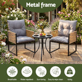 Darrahopens Furniture > Dining > Kitchen & Dining Chairs Gardeon 2PC Outdoor Dining Chair Wicker Patio Armchair Cushion Garden Furniture In Australia - Darrahopens