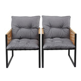 Darrahopens Furniture > Dining > Kitchen & Dining Chairs Gardeon 2PC Outdoor Dining Chair Wicker Patio Armchair Cushion Garden Furniture In Australia - Darrahopens