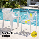 Darrahopens Furniture > Dining > Kitchen & Dining Chairs Gardeon 4PC Outdoor Dining Chairs Patio Furniture PP Stackable Chair Garden White In Australia - Darrahopens