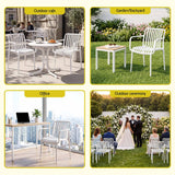 Darrahopens Furniture > Dining > Kitchen & Dining Chairs Gardeon 4PC Outdoor Dining Chairs Patio Furniture PP Stackable Chair Garden White In Australia - Darrahopens