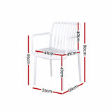 Darrahopens Furniture > Dining > Kitchen & Dining Chairs Gardeon 4PC Outdoor Dining Chairs Patio Furniture PP Stackable Chair Garden White In Australia - Darrahopens
