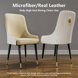 Darrahopens Furniture > Dining > Kitchen & Dining Chairs High-End Dining Chairs Set of 2 Faux Leather Upholstered Kitchen Chairs with Gold Lion Head