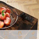 Darrahopens Furniture > Dining > Kitchen & Dining Chairs Kitchen Island Cart on Wheels with Charging Station, Black, 83x38x82cm In Australia - Darrahopens